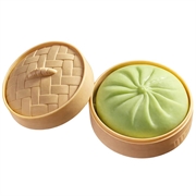 Solid Color Dumpling Squishy Stress Relief Toy with Steamer Box