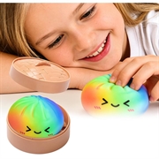 Dumpling Squishy Stress Relief Toy with Steamer Box - Rainbow