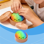 Dumpling Squishy Stress Relief Toy with Steamer Box - Rainbow