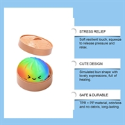 Dumpling Squishy Stress Relief Toy with Steamer Box - Rainbow