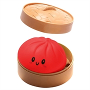 Dumpling Squishy Stress Relief Toy with Steamer Box - Red