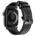 Dux Ducis Apple Watch Series 7/SE/6/5/4/3/2/1 Leather Strap - 41mm/40mm/38mm - Black