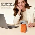 Dux Ducis Papo RFID Blocking Magnetic Card Holder and Stand - MagSafe Compatible - Orange