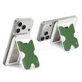 Dux Ducis Papo RFID Blocking Magnetic Card Holder and Stand - MagSafe Compatible - White / Green