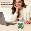 Dux Ducis Papo RFID Blocking Magnetic Card Holder and Stand - MagSafe Compatible - White / Green