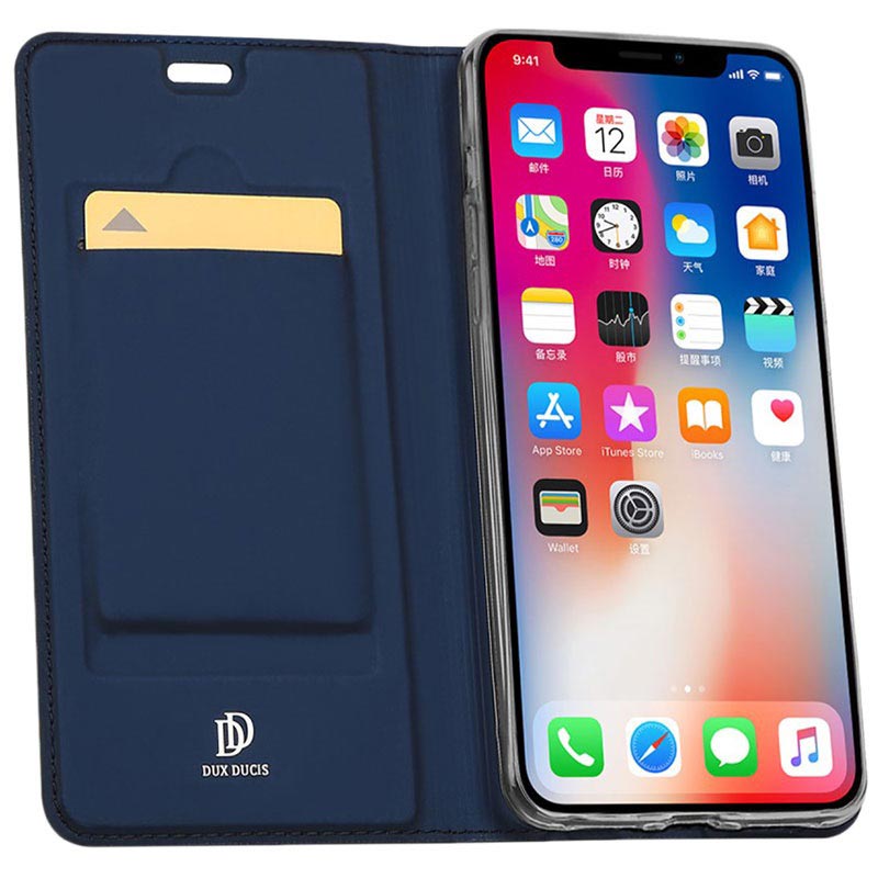 Dux Ducis Skin Pro iPhone XR Flip Case Dark Blue