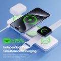 Duzzona W19 15W 3-in-1 Magnetic Wireless Charging Station - MagSafe Compatible - White