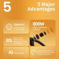 E09C AI Smart Glasses with 8MP Camera, Object Recognition - Black