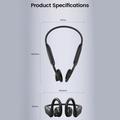 E12 AI Smart Bone Conduction Wireless Headphones with Camera - Black