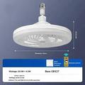 E27 Ceiling Fan Light with Remote Control - White