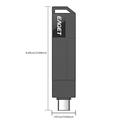 EAGET CF33 2-in-1 USB 3.2 Type-A/USB-C Flash Drive – 128GB - Black