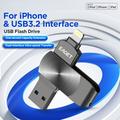 EAGET I66 Lightning/USB 3.2 Flash Drive for iPhone, iPad, Mac – 64GB - Black