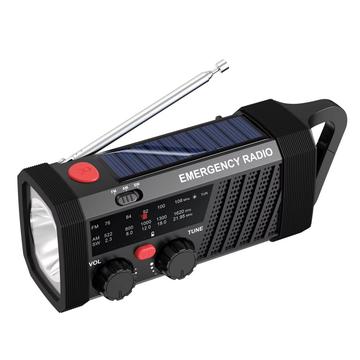 EM06 Solar Emergency Radio with 2000mAh Power Bank, Flashlight / SOS Alarm