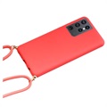 Saii Eco Line Samsung Galaxy S21 Ultra 5G Case with Strap - Red