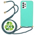 Saii Eco Line Samsung Galaxy A52 5G, Galaxy A52s Biodegradable Case with Strap - Cyan