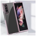 Electroplated Frame Samsung Galaxy Z Fold3 5G Case - Rose Gold