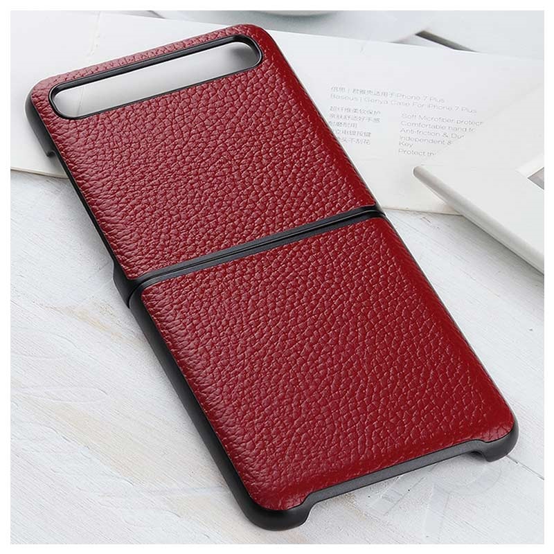 Elegant Samsung Galaxy Z Flip Leather Case Red