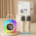 Erazer K20 Bluetooth Karaoke Speaker with 2 Microphones - Beige