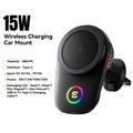 Essager 15W Air Vent Magnetic Wireless Charger/Car Holder with Cooling Fan - MagSafe Compatible - Black
