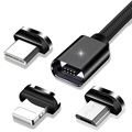 Essager 3-in-1 Magnetic Cable - USB-C, Lightning, MicroUSB - 1m - Black
