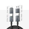 Essager 4-in-1 Fast Charging Cable 240W - USB-A/USB-C to USB-C/Lightning - 0.25m - Grey