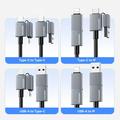 Essager 4-in-1 Fast Charging Cable 240W - USB-A/USB-C to USB-C/Lightning - 0.25m - Grey
