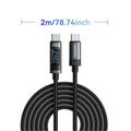 Essager ES-X47 240W USB-C Cable with Digital Display - 2m - Black