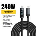 Essager ES-X47 240W USB-C Cable with Digital Display - 2m - Black