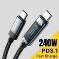 Essager ES-X47 240W USB-C Cable with Digital Display - 2m - Black