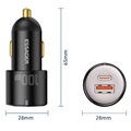 Essager F698 Dual-Port Fast Car Charger - Type-C, USB - 100W - Black