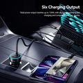 Essager F789 135W Rear-Seat Car Charger - 2x USB-C Cables, 4x USB-C & 2x USB-A inputs - 1.5m - Black