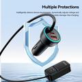 Essager F789 135W Rear-Seat Car Charger - 2x USB-C Cables, 4x USB-C & 2x USB-A inputs - 1.5m - Black