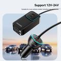 Essager F789 135W Rear-Seat Car Charger - 2x USB-C Cables, 4x USB-C & 2x USB-A inputs - 1.5m - Black