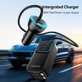 Essager F789 135W Rear-Seat Car Charger - 2x USB-C Cables, 4x USB-C & 2x USB-A inputs - 1.5m - Black