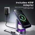 Essager T50 Qi2.2 3-in-1 Magnetic Wireless Charger - 25W - Grey