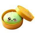 Eyes Expression Dumpling Squishy Toy with Steamer Box - Green