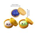 Eyes Expression Dumpling Squishy Toy with Steamer Box - Green