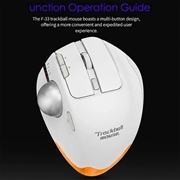 F-33 Wireless Trackball Mouse - 5 DPI Levels - White
