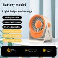 F16 Mini Desktop Fan for Office and Home - Orange