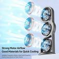 F17 3-Head Desktop Fan with 360 Rotation, LED Light - Grey