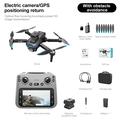 F208 Foldable Professional Drone V.2.0 with 4.5" Screen Remote - Brushless, GPS - Black