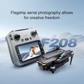 F208 Foldable Professional Drone V.2.0 with 4.5" Screen Remote - Brushless, GPS - Black