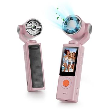 F21 2-in-1 Handheld Camera with Air Cooler Fan - Pink