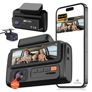 F310 3-Channel Dash Cam - 4K Front, 2K Cabin, 2K Rear - Black