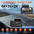 F310 3-Channel Dash Cam - 4K Front, 2K Cabin, 2K Rear - Black