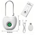 F338 Smart Fingerprint Padlock with 20 Fingerprints, Electronic Key - White