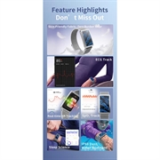 F360 Smart Band - Heart Rate, HRV, SpO2, Sleep Tracking, 44 Sport Modes - Silicone Strap - Blue