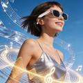 F70 AI Smart Glasses with Real-Time Translation, Touch Control, UV Protection - Transparent / Grey