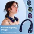 F8 Bladeless Neck Fan with Ambient Light - 4000mAh Battery, 3 Speeds & USB-C Charging - Black