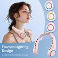 F8 Bladeless Neck Fan with Ambient Light - 4000mAh Battery, 3 Speeds & USB-C Charging - Pink